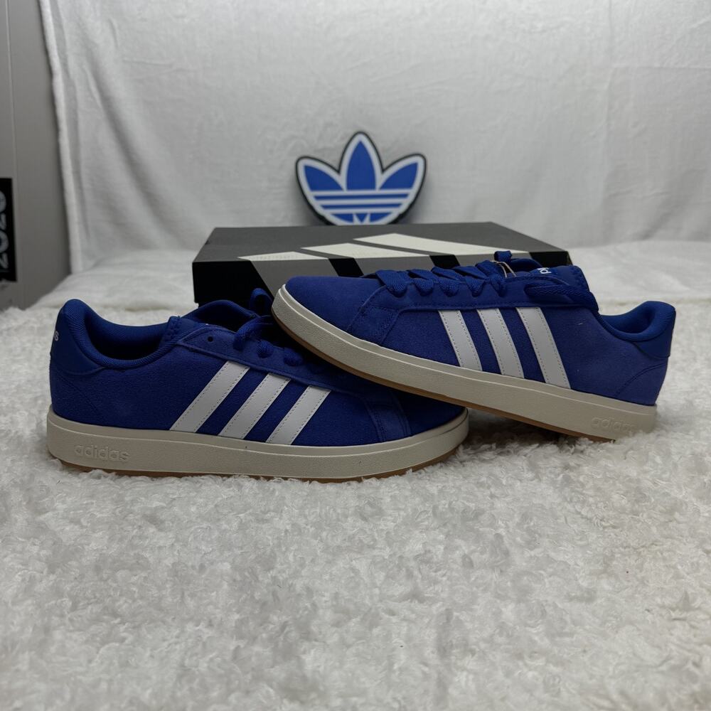 Adidas Grand Court Base 00s Mens Blue Suede Sneakers IH1039 Size 11.5